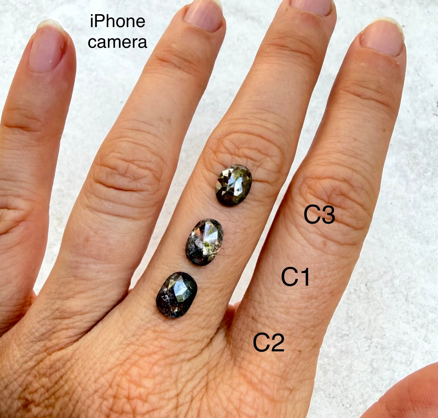 Custom Oval Salt and Pepper Diamond Ring