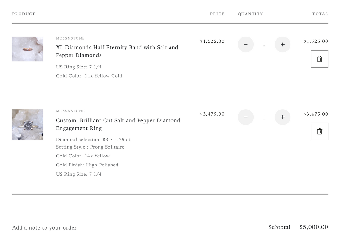Custom Payments: Brilliant Cut Salt and Pepper Diamond Ring + XL Pave Set