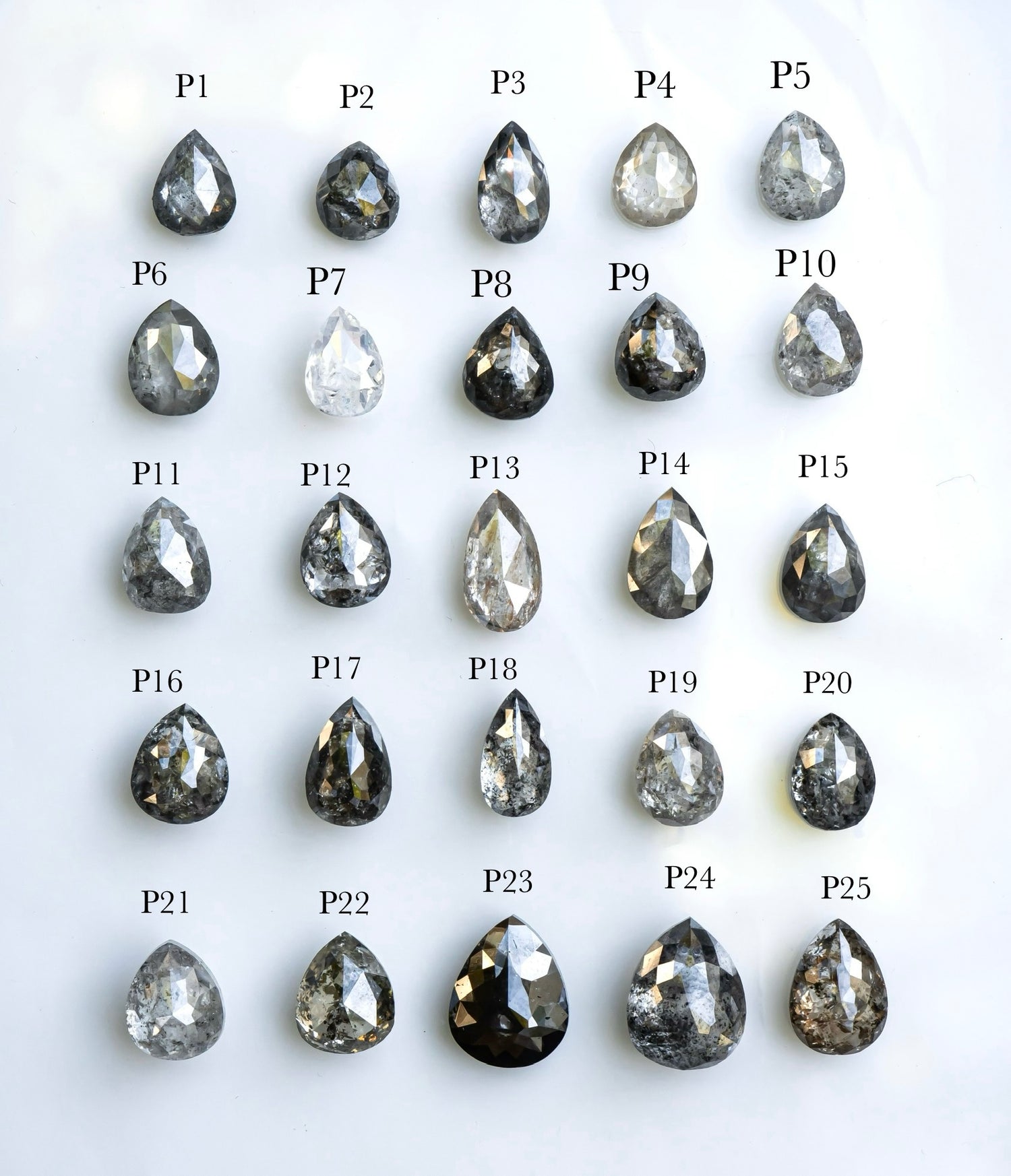 Custom: Pear Salt and Pepper Diamond Ring - Salt and Pepper Diamond Ring- mossNstone