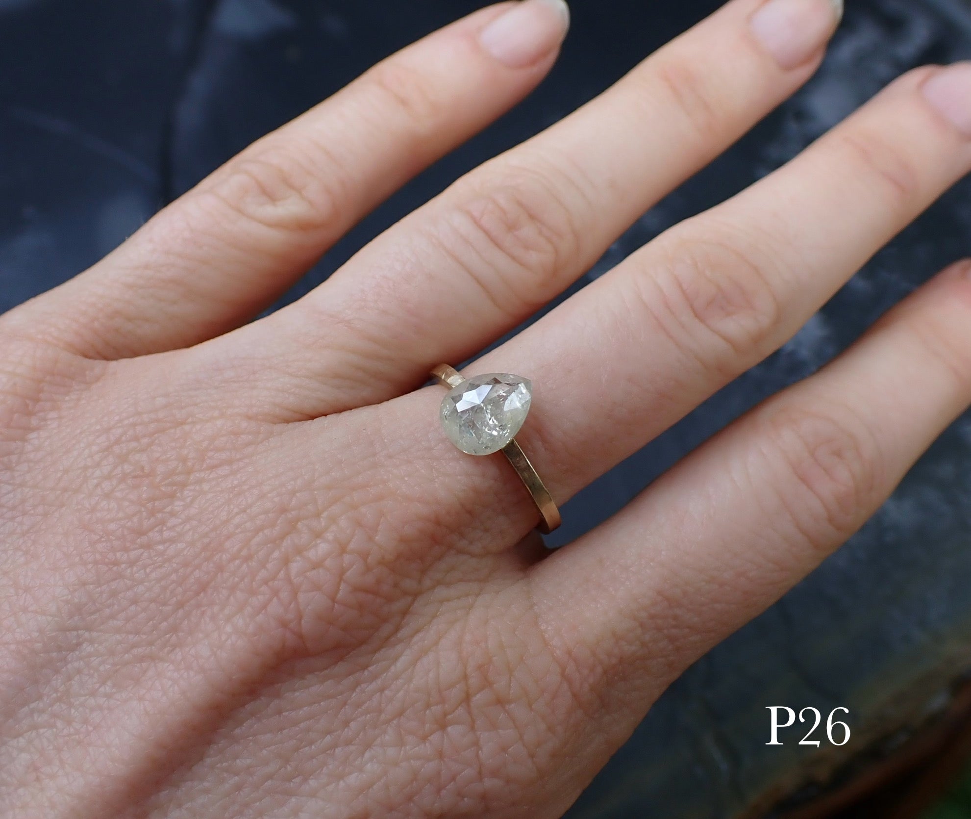 Custom Diamond Viewing- icy white pear diamonds