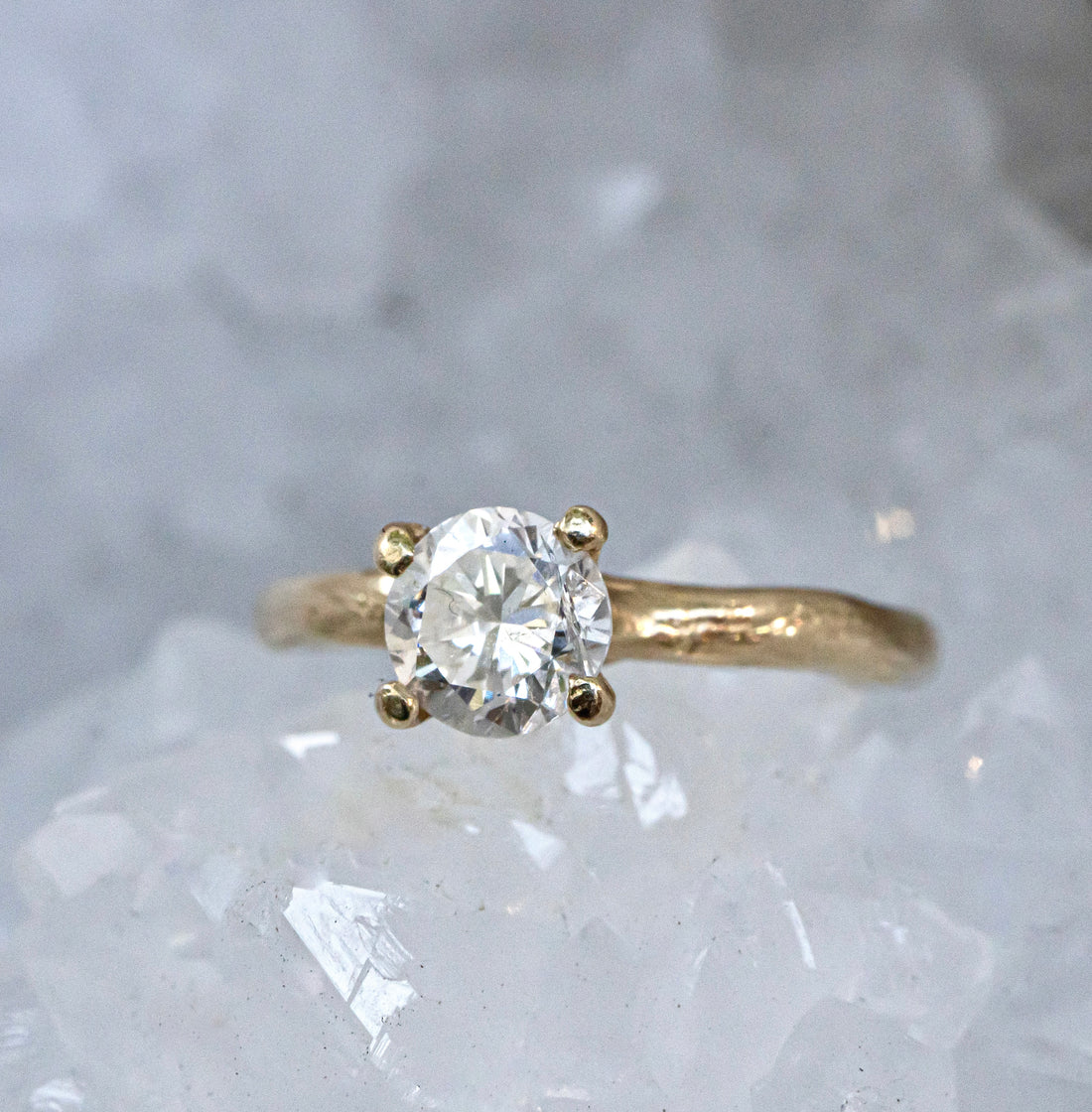 Twig and Branch Style Engagement Ring - Salt and Pepper Diamond Ring- mossNstone