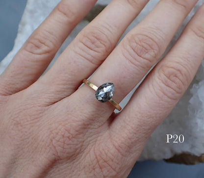 Custom Diamond Viewing- salt and pepper pear diamonds