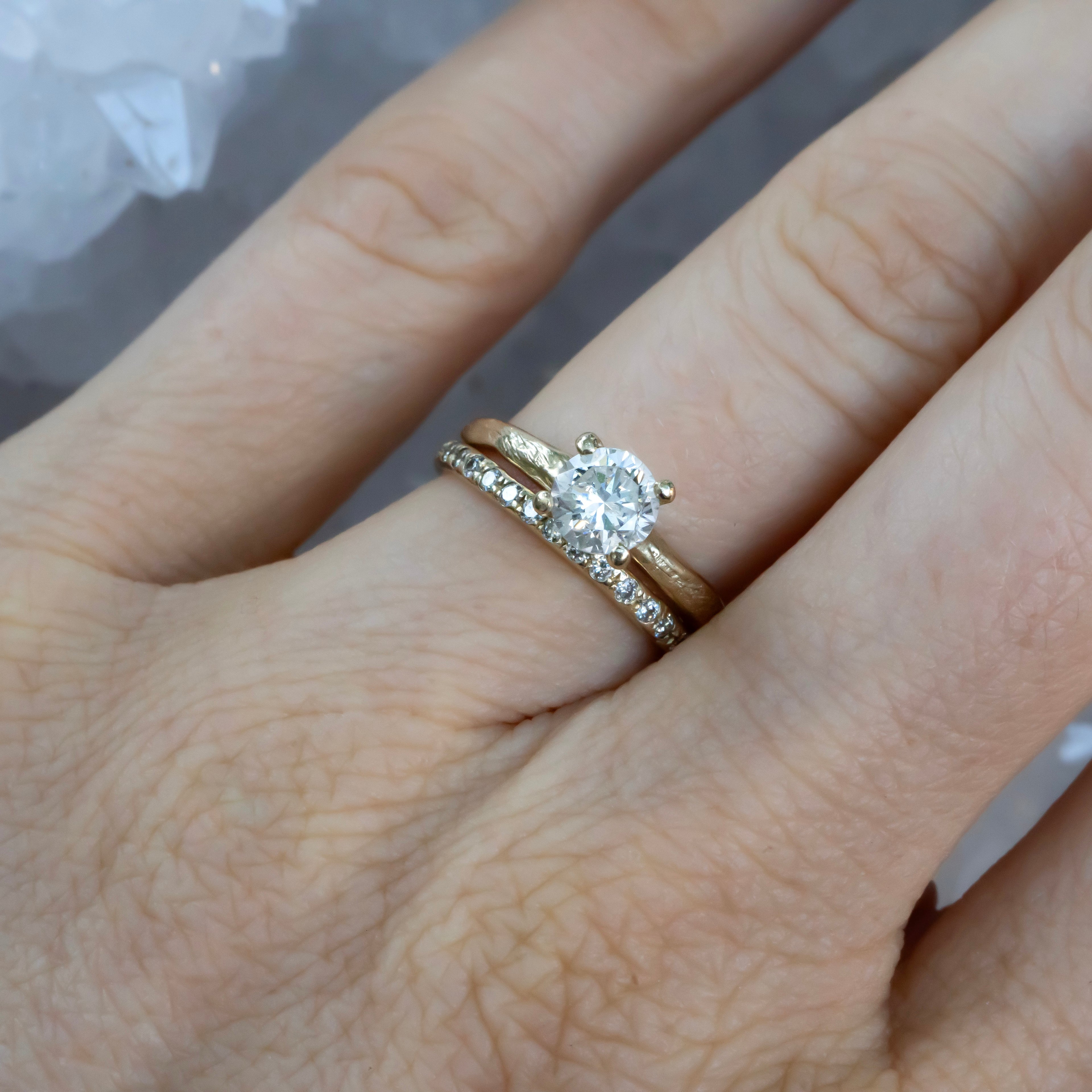 Twig and Branch Style Engagement Ring - Salt and Pepper Diamond Ring- mossNstone