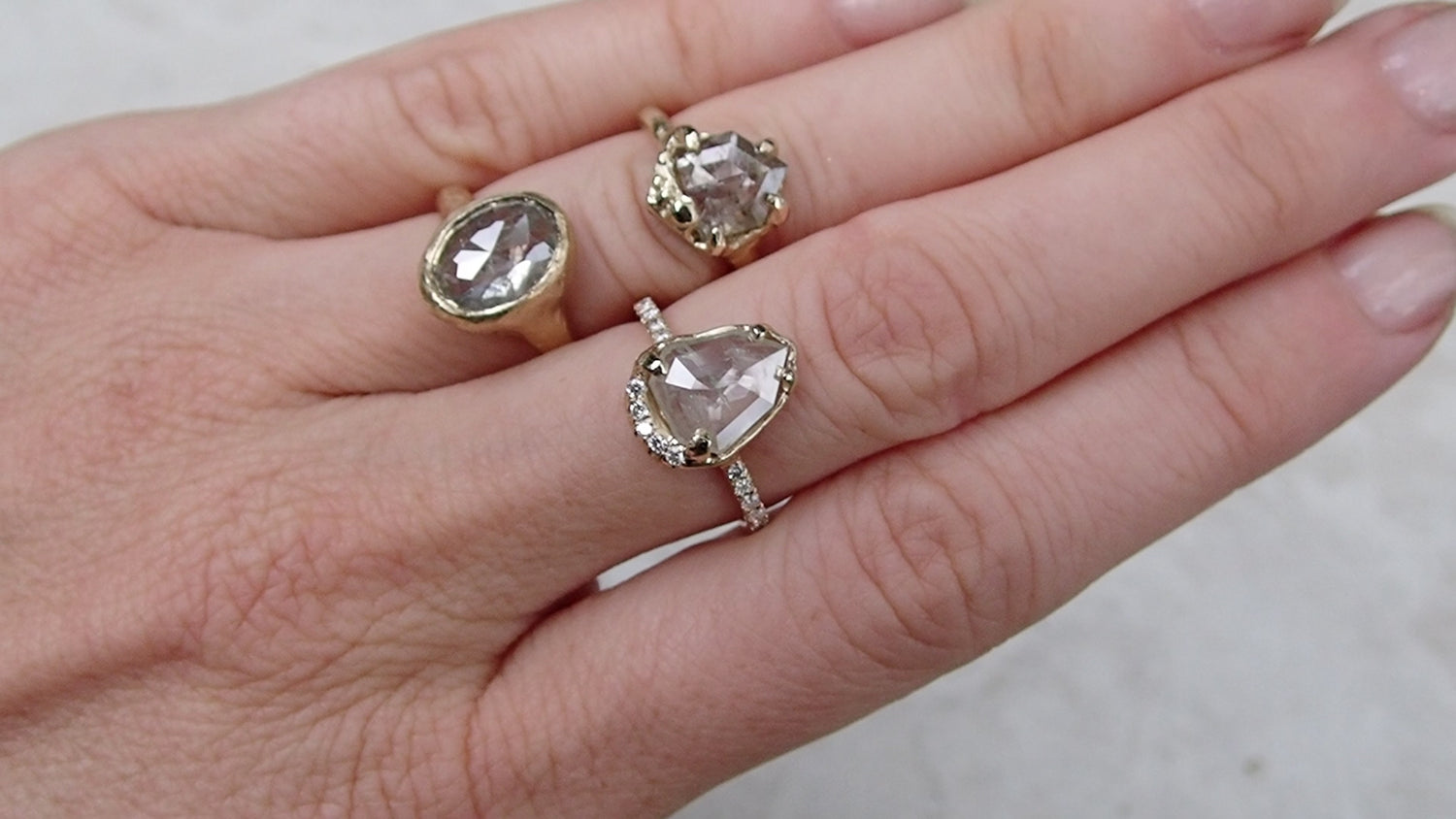 Icy White Shield Cut Diamond Ring