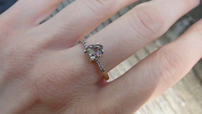 Ready to ship: Salt and Pepper Accent diamond Ring 14k Yellow Gold, Size 7
