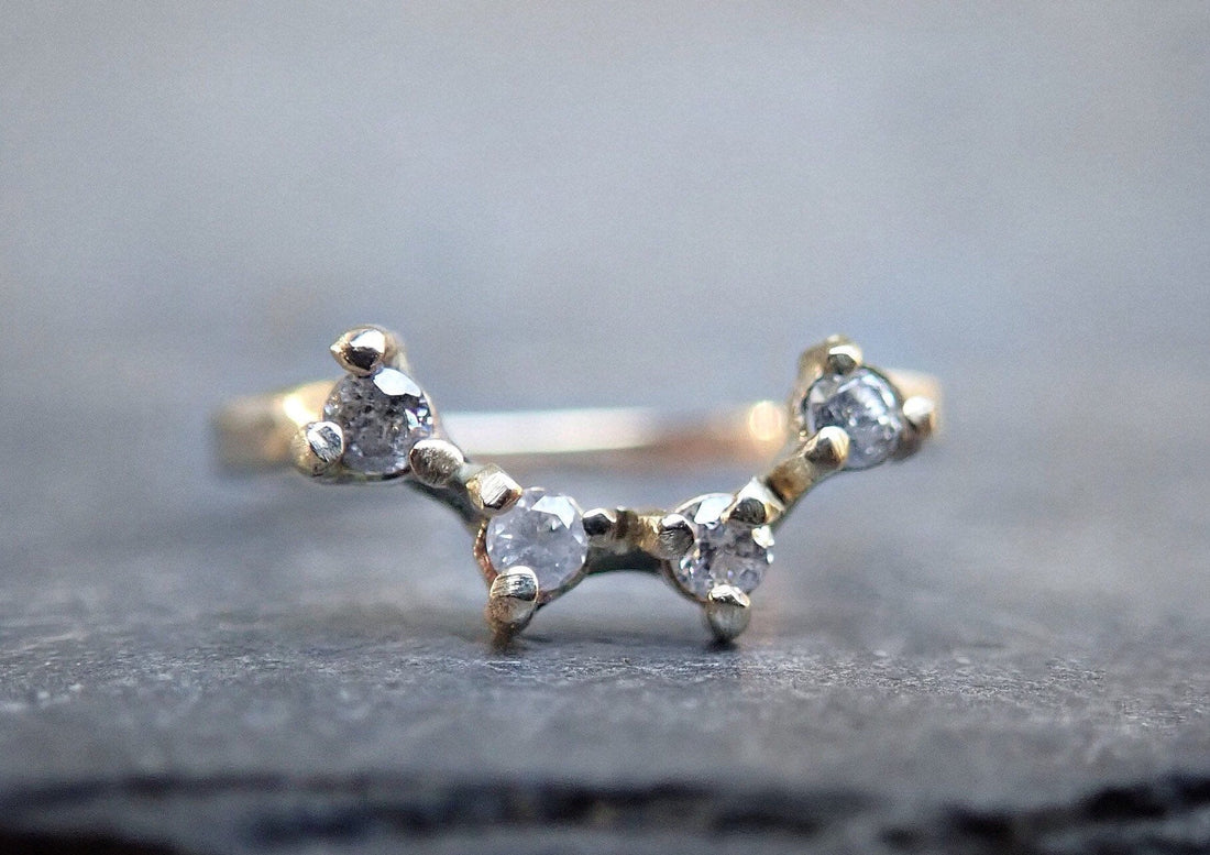 Crown Arc Diamond Ring mossNstone