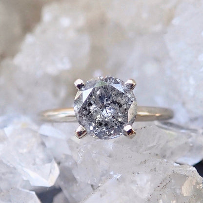 Salt and Pepper Diamond Engagement Ring 