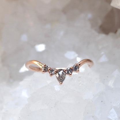 Inverted Pear Contour Ring