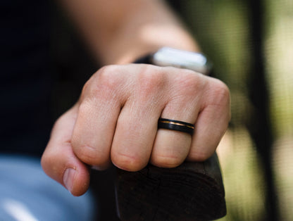 Custom Order for Gwen • Hammered 6mm Matte Black Men&