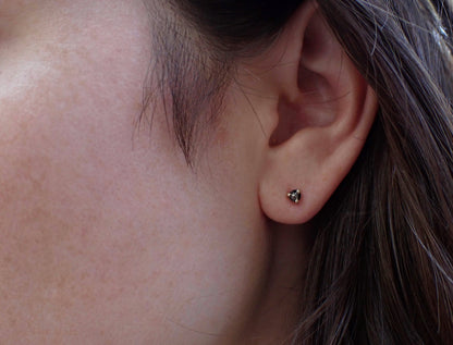 Salt + Pepper 3.5 mm Round Diamond Stud Earrings - mossNstone