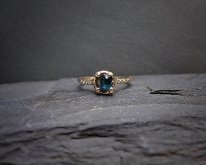 Natural Sapphire + Diamond Ring - mossNstone