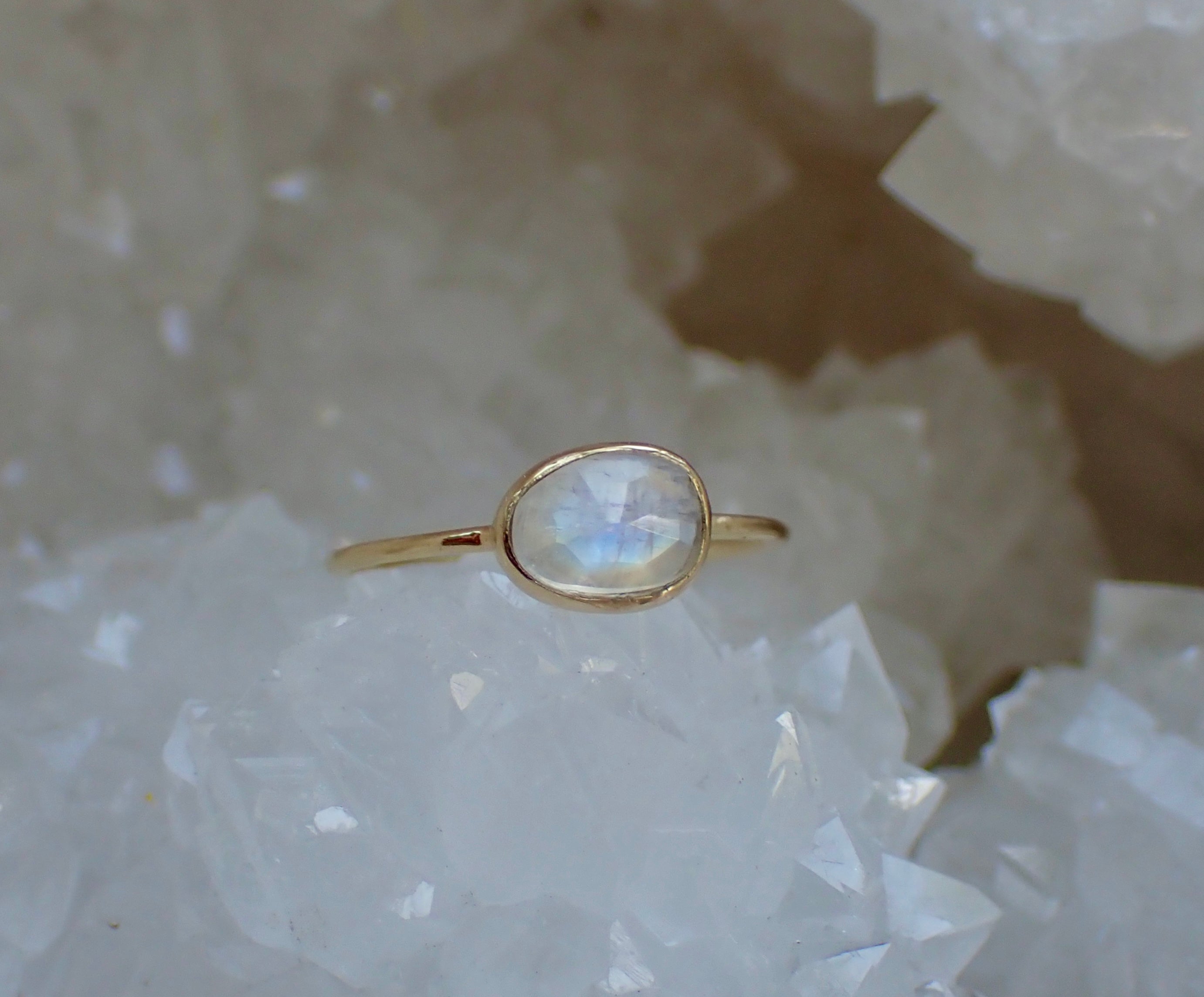 Custom Gemstone Stacking Ring, Solid 14k:  Select your Stone - mossNstone