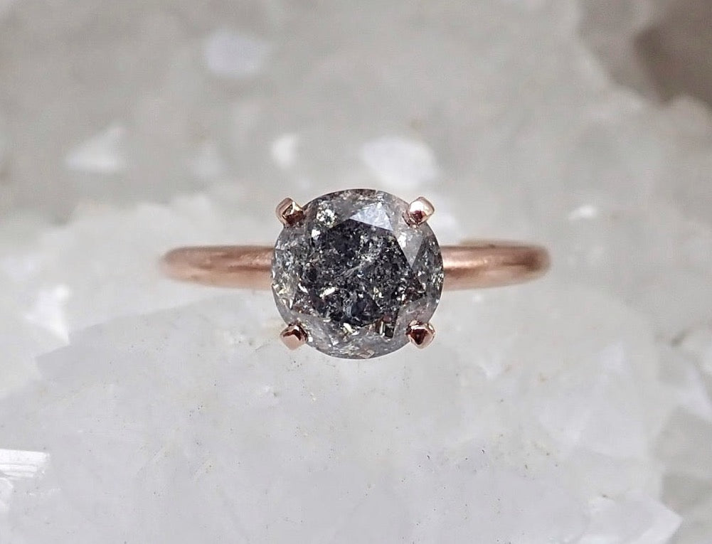 Custom Payments For Robert Brilliant Cut Salt and Pepper Diamond Engagement Ring - mossNstone