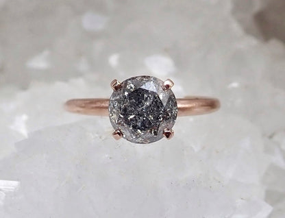 Custom Payments For Robert Brilliant Cut Salt and Pepper Diamond Engagement Ring - mossNstone