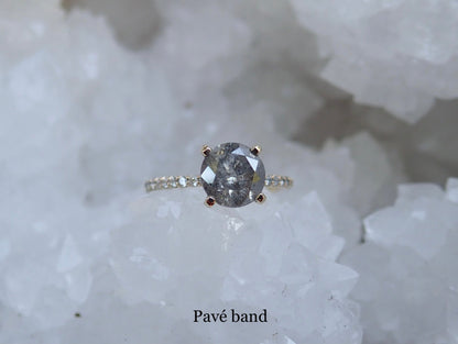 Custom Payments For Robert Brilliant Cut Salt and Pepper Diamond Engagement Ring - mossNstone