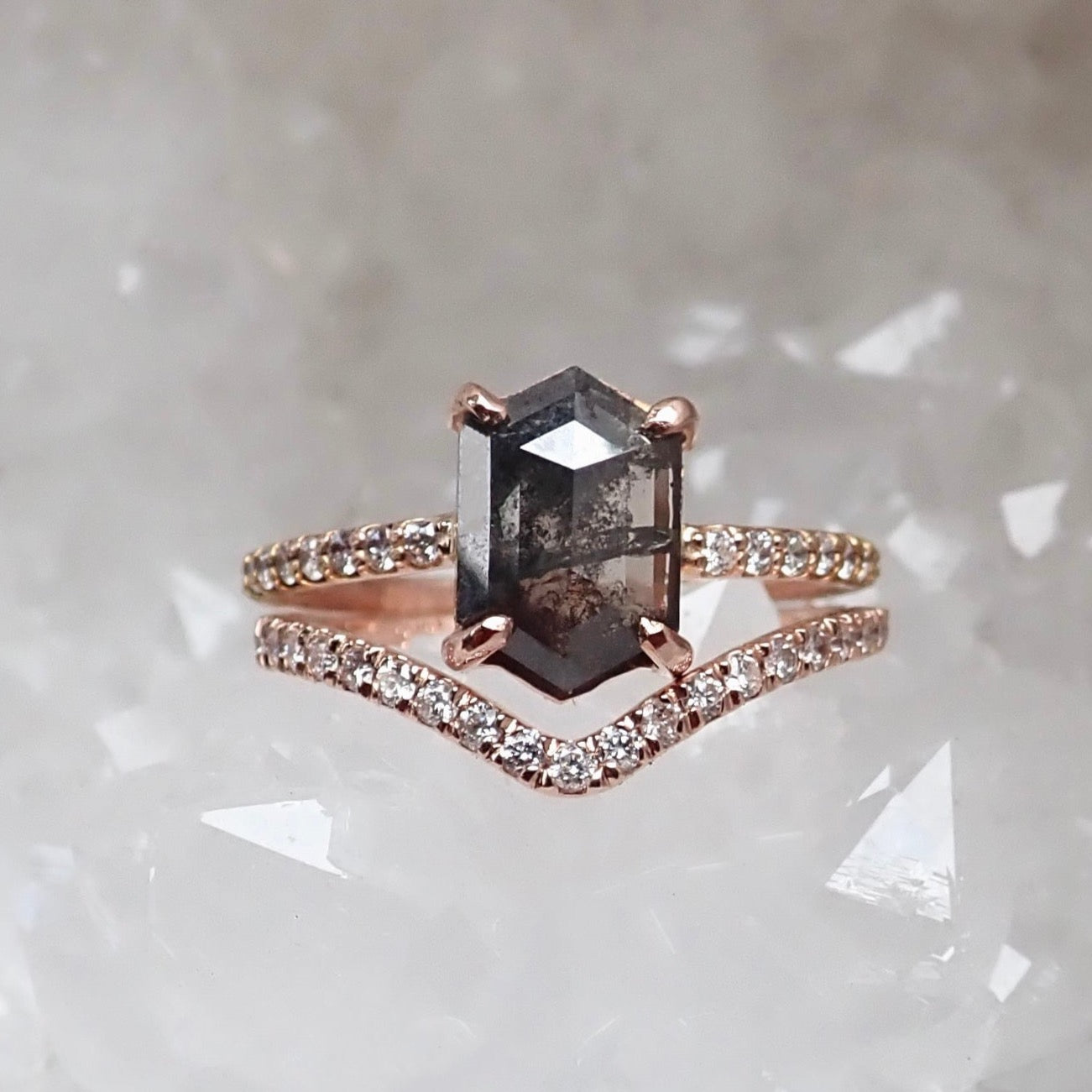 Custom 2.00ct Cushion Shape Black & White Diamond Ring — Iz&Co.