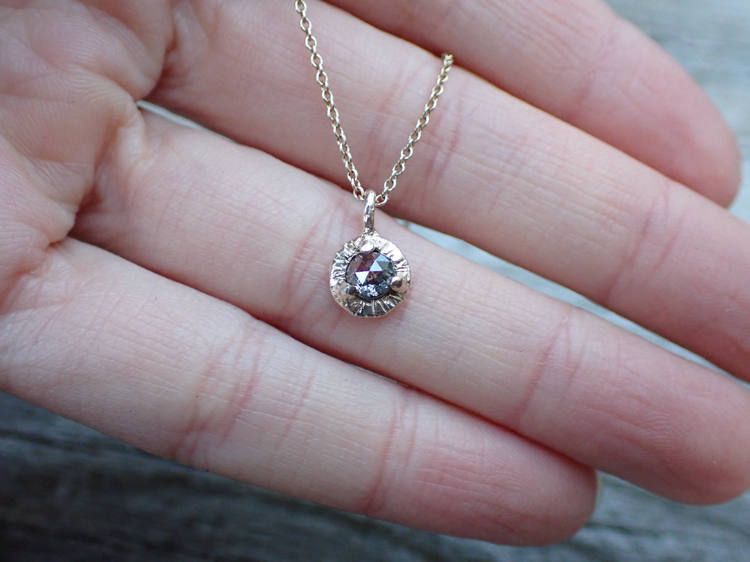 Salt and Pepper Diamond Pendant - mossNstone