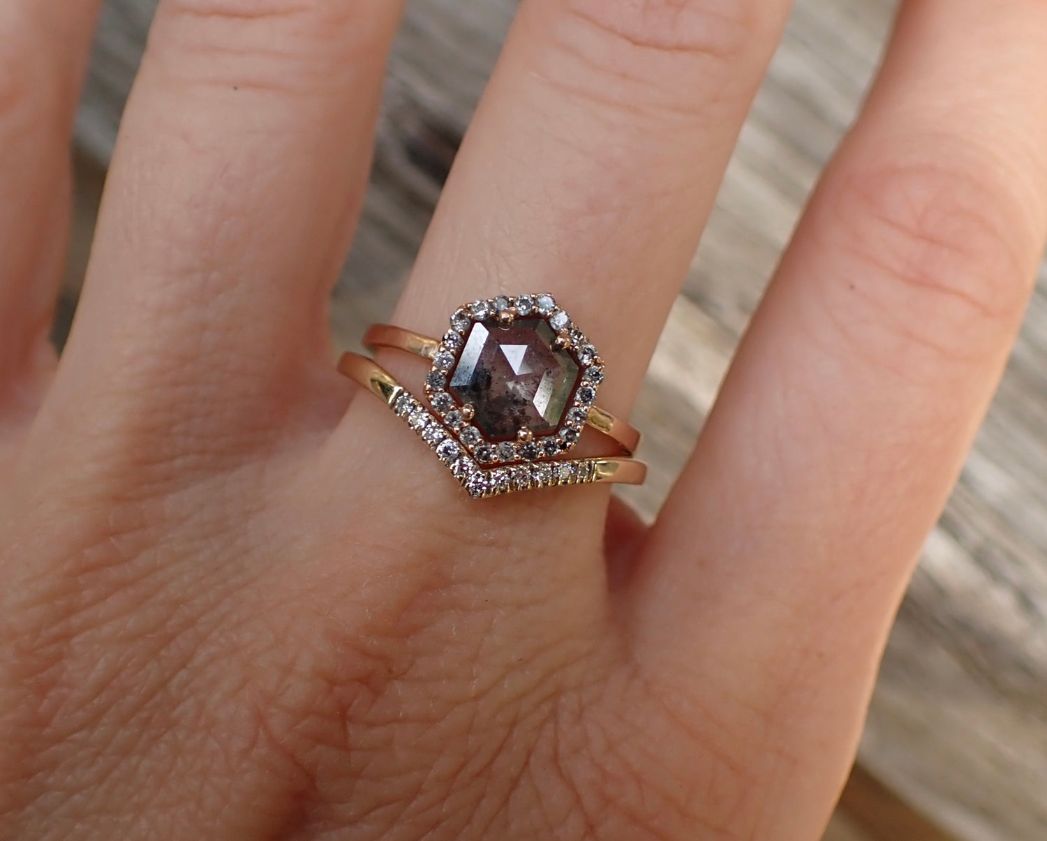 Accented Diamond Stacking Band - mossNstone