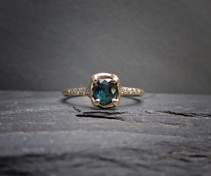 Natural Sapphire + Diamond Ring - mossNstone