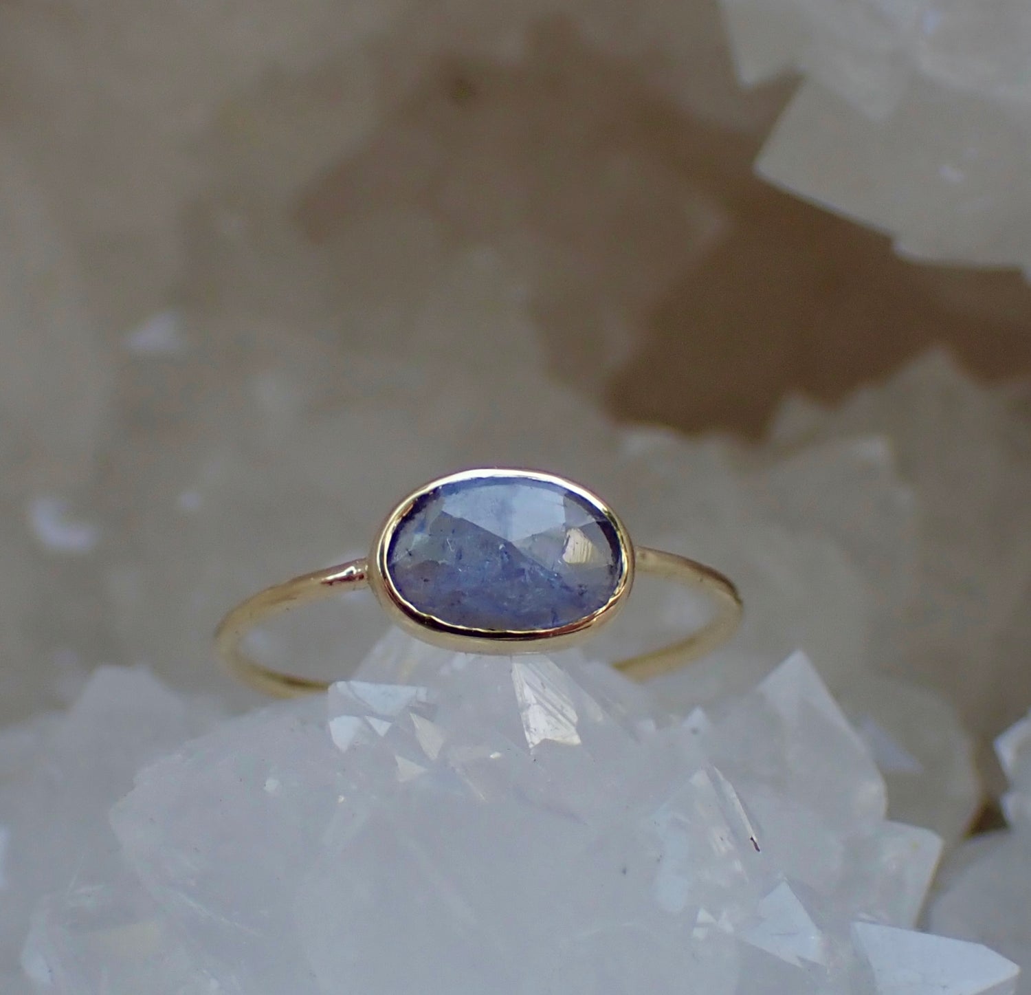 Custom Gemstone Stacking Ring, Solid 14k:  Select your Stone - mossNstone